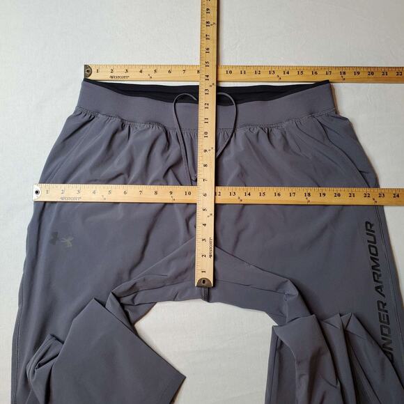 Under Armour Men's Size XL Launch Pants Athletic Zipper Pockets Gray 1376800 - Picture 2 of 8